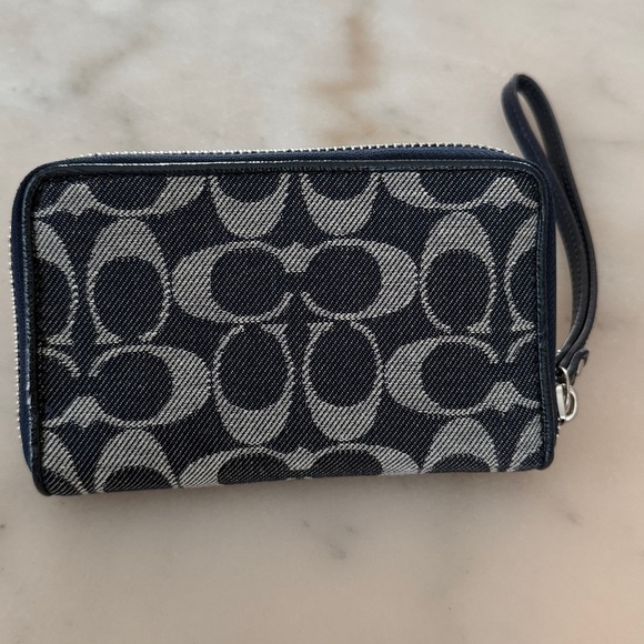 Coach Denim Dark Blue Signature Wallet Wristlet 1941 Vintage NWOT Read* - Picture 3 of 13